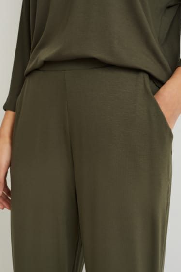 Femmes - Pantalon de jogging basique - vert foncé