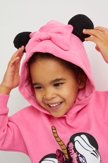 Dětské - Minnie Mouse - mikina s kapucí - růžová