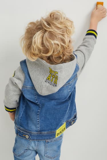 Kinder - Jacke mit Kapuze - jeansblau