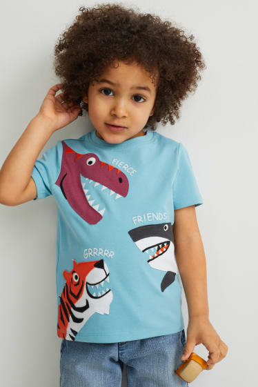 Kinderen: jongens - Set van 2 - T-shirt - lichtblauw