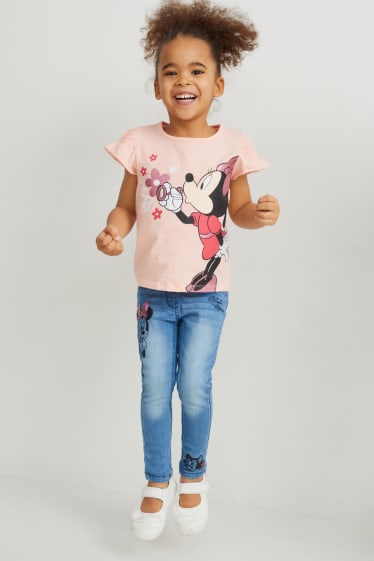 Kinderen - Minnie Mouse - jegging jeans - jeansblauw