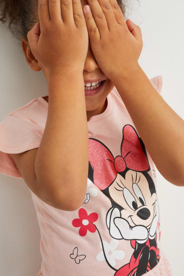 Kinderen: meisjes - Set van 3 - Minnie Mouse - jurk - wit / roze