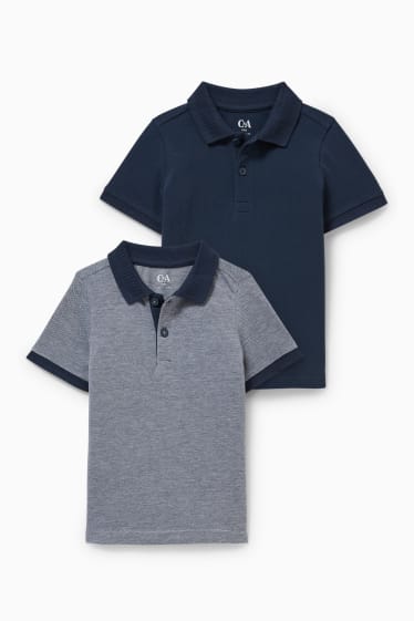 Enfants - Lot de 2 - polos - bleu foncé