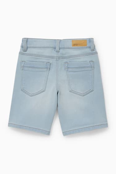Kinderen - Korte spijkerbroek - jog denim - jeanslichtblauw