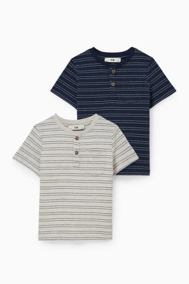 Enfants garçons - Lot de 2 - T-shirt - bleu foncé