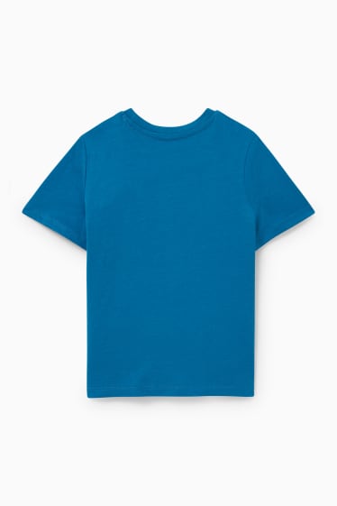 Kinderen - Voertuigen - T-shirt - glanseffect - blauw