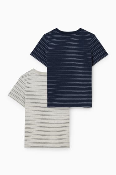 Niños - Pack de 2 - camisetas de manga corta - azul oscuro