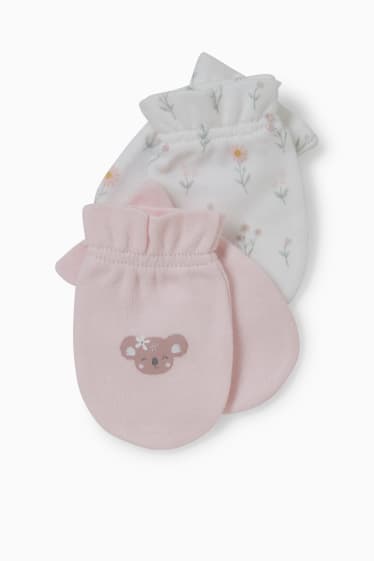 Baby Mädchen - Multipack 2er - Anti-Kratz-Handschuhe - hellrosa