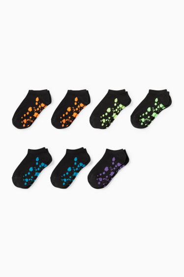 Kinder - Multipack 7er - Sneakersocken - schwarz