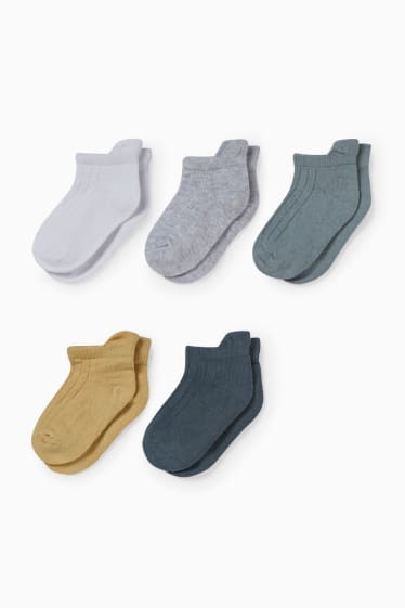 Baby Jungen - Multipack 5er - Baby-Sneakersocken - weiss / grau