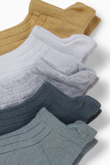 Bébés - Lot de 5 - chaussettes de sport bébé - blanc / gris