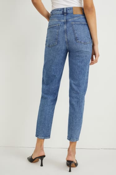 Femei - Mom jeans - talie înaltă - LYCRA® - denim-albastru