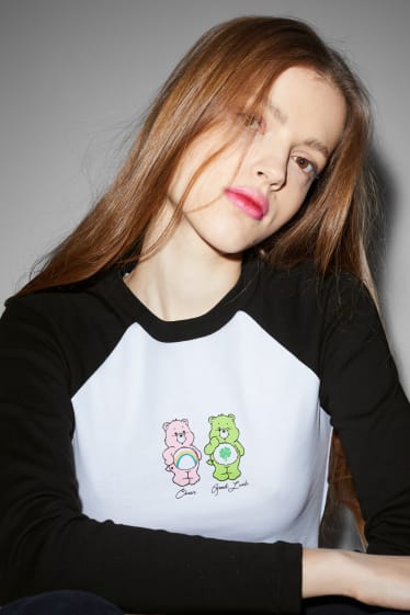 Adolescenți și tineri - CLOCKHOUSE - tricou crop cu mânecă lungă - Care Bears - alb