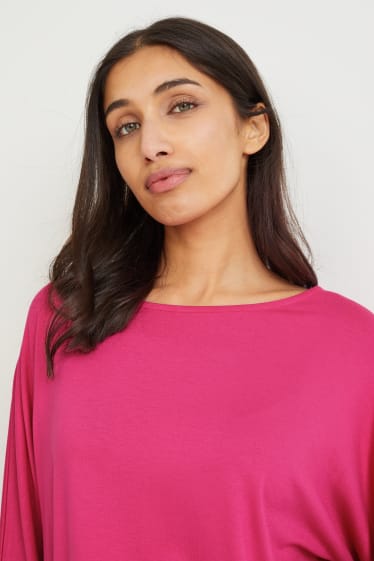 Damen - Basic-Langarmshirt - pink