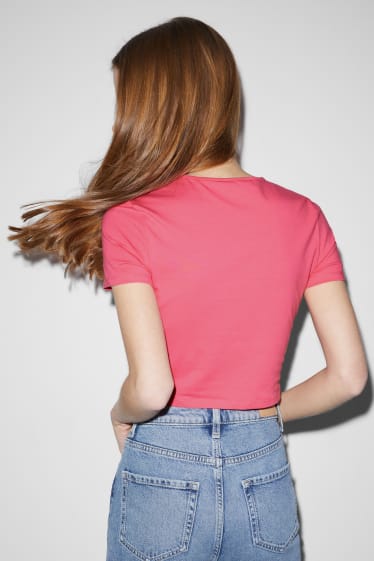 Damen - CLOCKHOUSE - Crop T-Shirt - pink