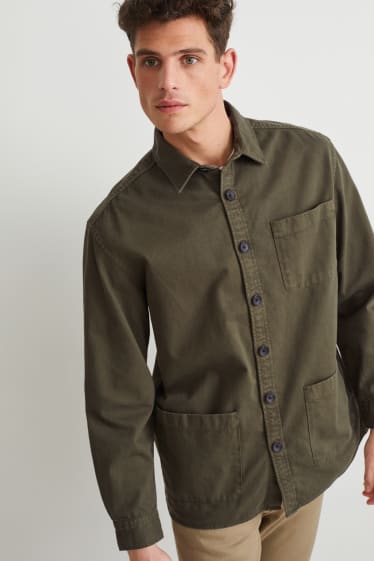 Men - Shirt jacket - khaki