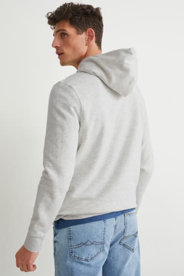 Hommes - Sweat à capuche - gris clair chiné