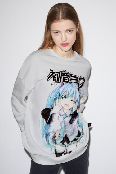 Dames - CLOCKHOUSE - sweatshirt - Hatsune Miku - wit