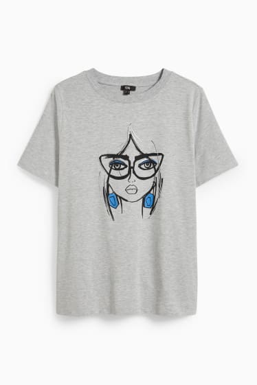 Donna - T-shirt - grigio chiaro melange