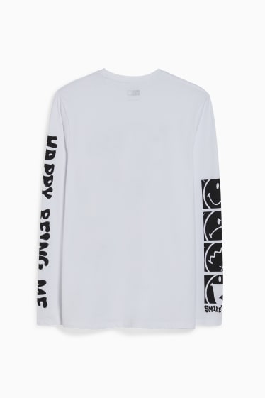 Hombre - Camiseta de manga larga - SmileyWorld® - blanco