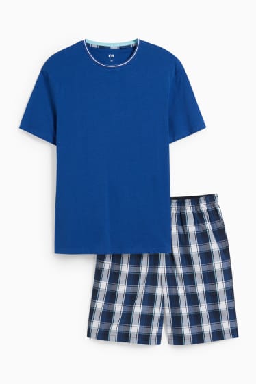 Herren - Shorty-Pyjama - blau