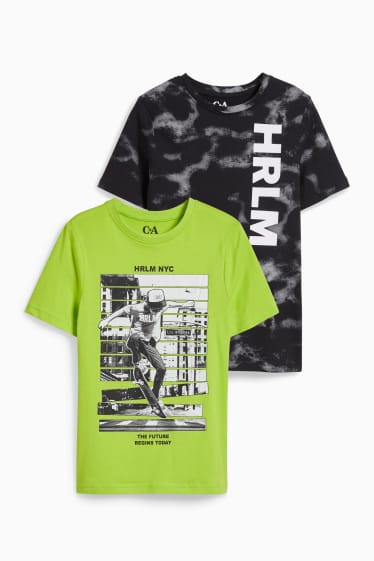Enfants garçons - Lot de 2 - T-shirt - vert clair