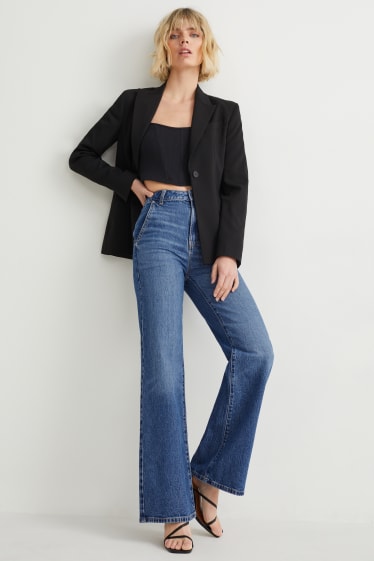 Damen - Loose Fit Jeans - High Waist - jeansblau