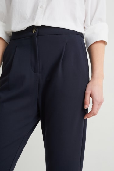 Women - Jersey trousers - tapered fit - dark blue