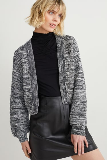 Femei - Cardigan tricotat - negru / alb