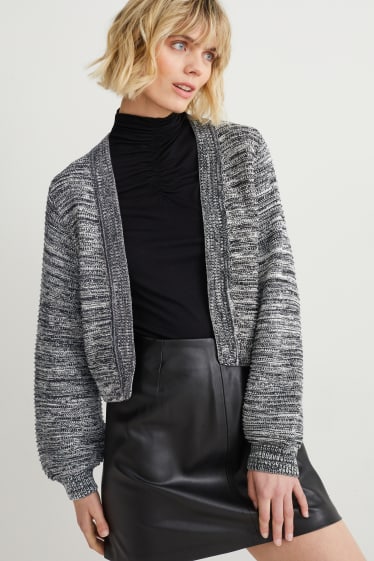 Damen - Strickjacke - schwarz / weiß