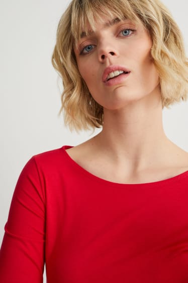 Donna - Maglia a maniche lunghe - rosso