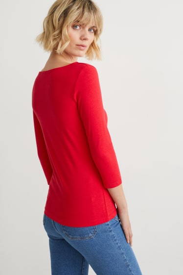 Donna - Maglia a maniche lunghe - rosso