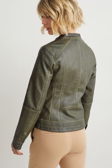 Femmes - Blouson motard - synthétique - vert