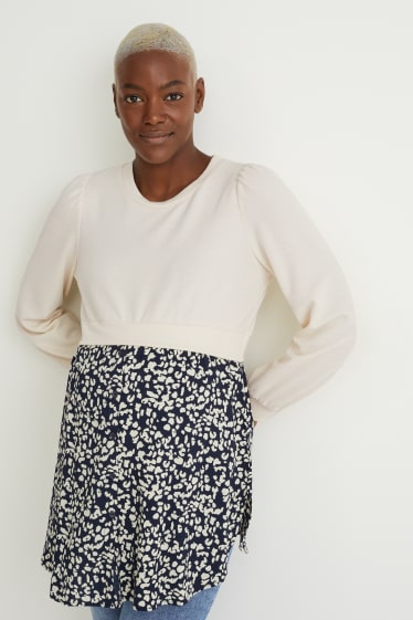 Women - Maternity sweatshirt - 2-in-1 look - white / black