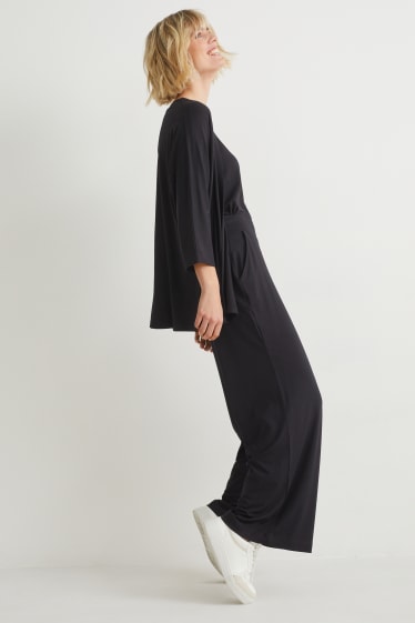 Donna - Pantaloni basic di jersey - loose fit - nero