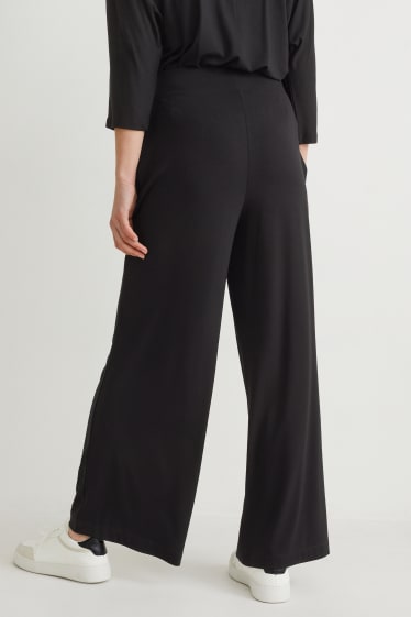 Femmes - Pantalon basique en jersey - loose fit - noir