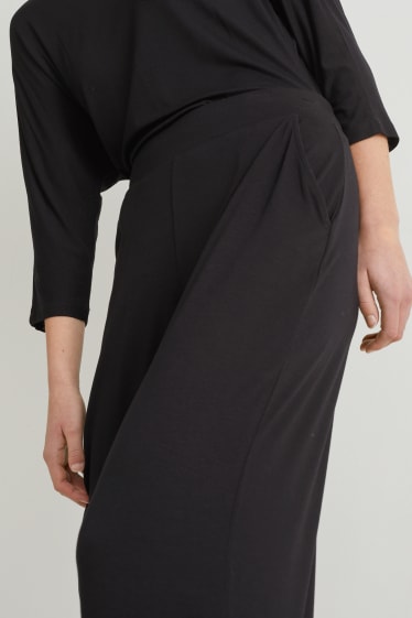 Femei - Pantaloni basic din jerseu - loose fit - negru