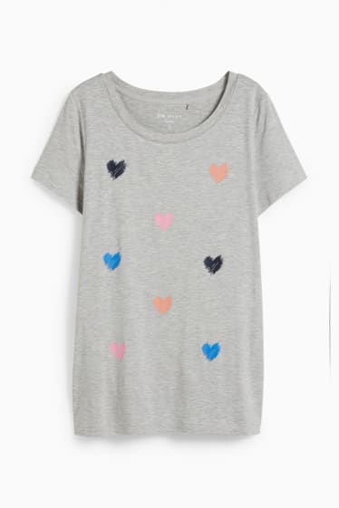 Donna - T-shirt per allattamento - grigio chiaro melange