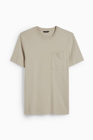 Heren - T-shirt - beige