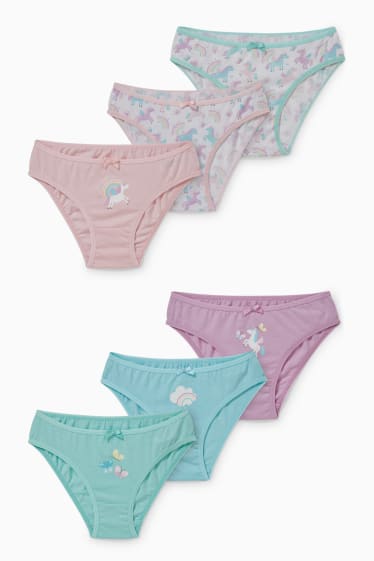 Enfants filles - Lot de 6 - culottes - vert menthe
