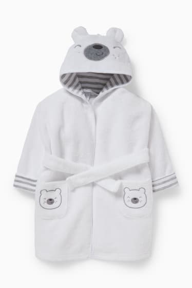 Babies - Baby bathrobe with hood - white
