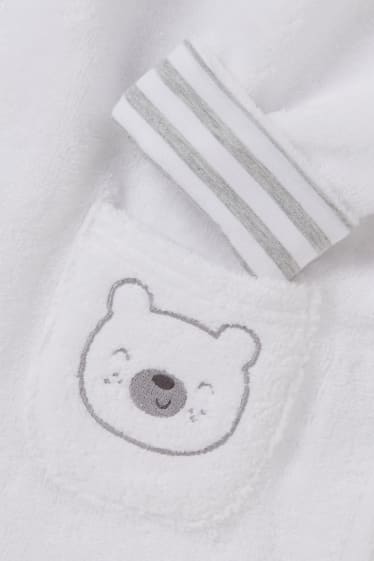 Babies - Baby bathrobe with hood - white