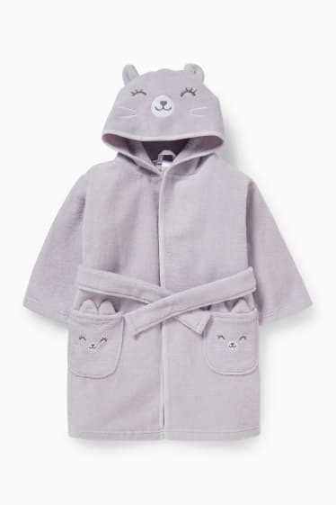 Babys - Baby-badjas met capuchon - lichtpaars