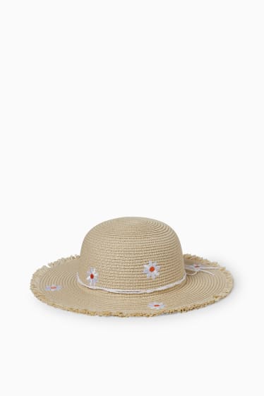 Kinderen: meisjes - Strohoed - beige