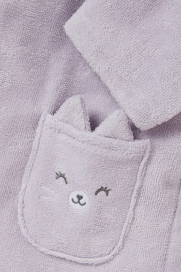 Bebeluși - Halat de baie bebeluși, cu glugă - violet deschis