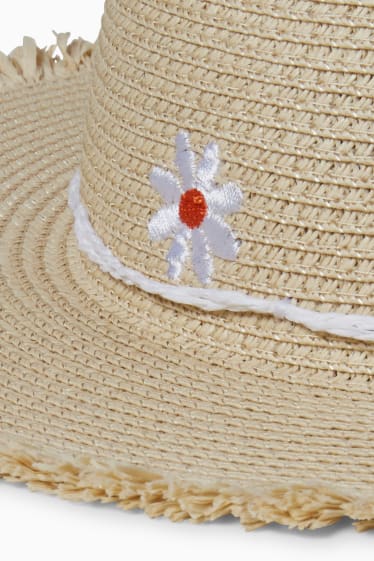Kinderen: meisjes - Strohoed - beige