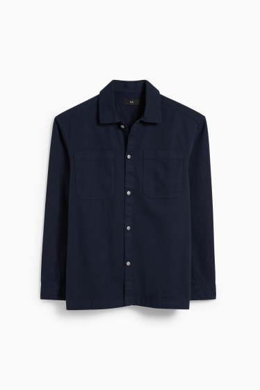 Hommes - Chemise - regular fit - col kent - bleu foncé