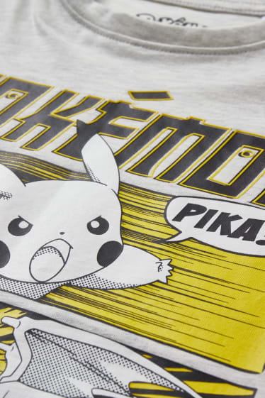 Kinder - Pokémon - Kurzarmshirt - hellgrau-melange