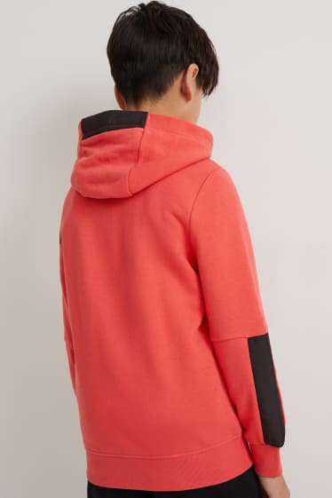 Enfants - Sweat zippé en molleton - motif Augmented Reality - rouge