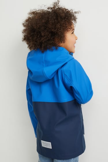 Enfants garçons - Veste de pluie à capuche - bleu foncé